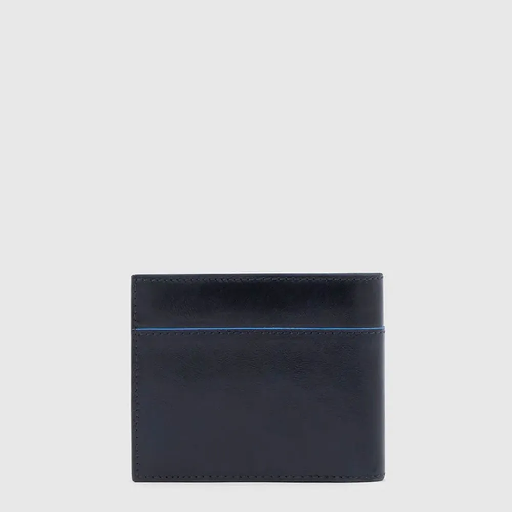 Portafoglio da Uomo Piquadro Porta Monete e Porta Documenti Rimovibile Blue Square Revamp Blu