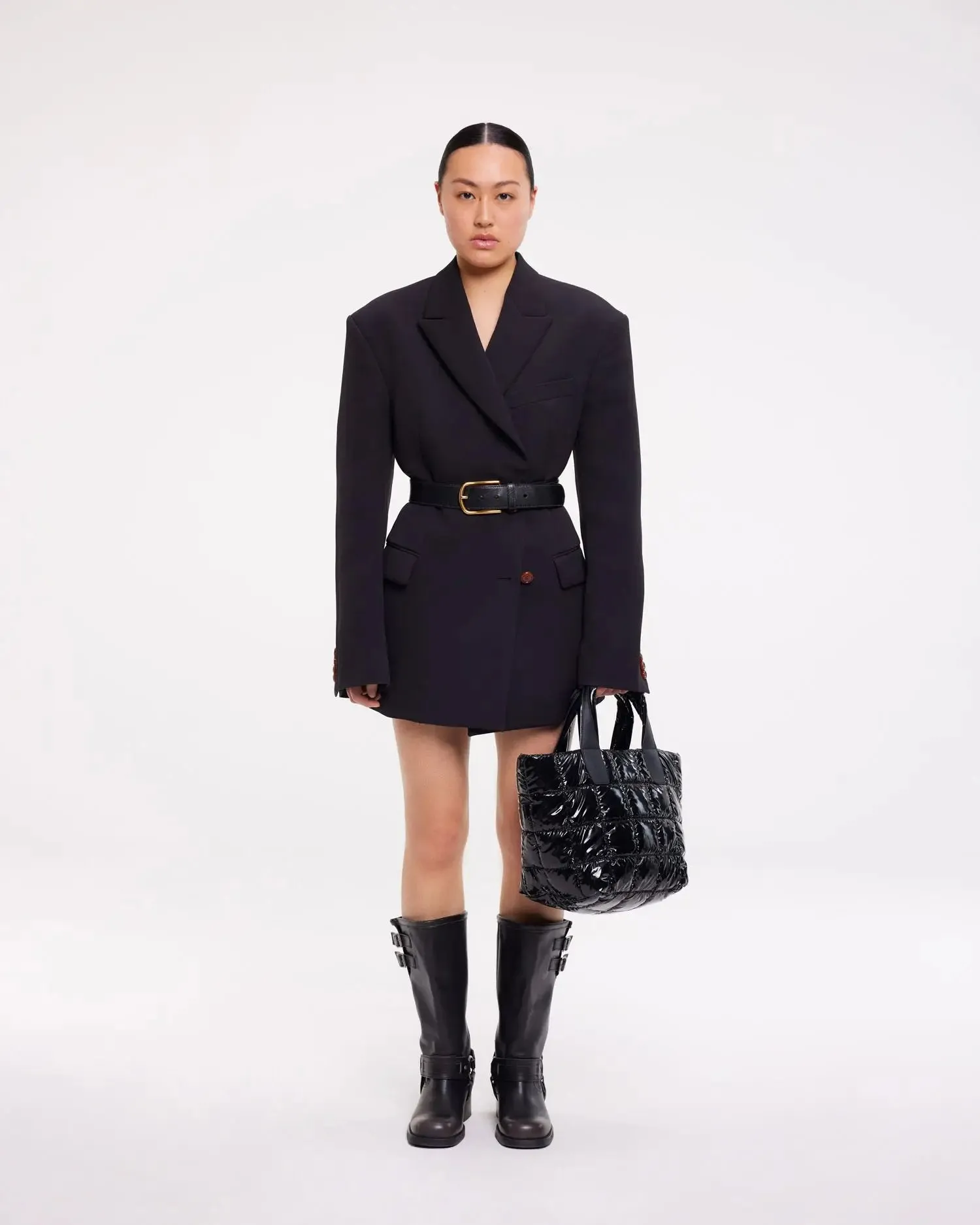 Porter Tote Small in Black Vinyl