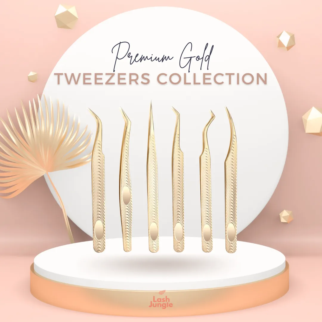 Premium Gold Tweezers - 45°