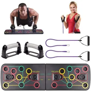 Push Up Board System with Pull Rope,13 in 1 Body Building Exercise Tools Workout Push-up Stands, Multi-Function Portable Bracket Board Push Up Training System, Retails $80 