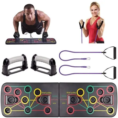 Push Up Board System with Pull Rope,13 in 1 Body Building Exercise Tools Workout Push-up Stands, Multi-Function Portable Bracket Board Push Up Training System, Retails $80 