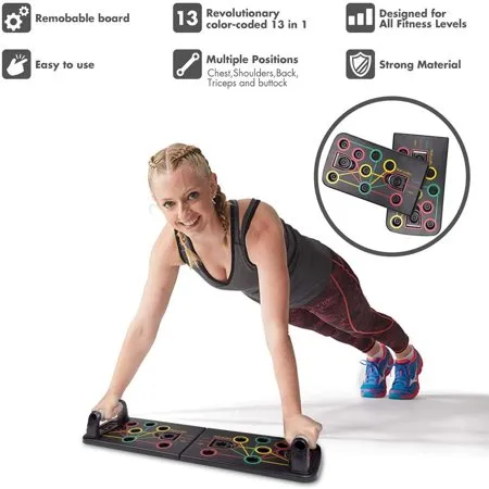 Push Up Board System with Pull Rope,13 in 1 Body Building Exercise Tools Workout Push-up Stands, Multi-Function Portable Bracket Board Push Up Training System, Retails $80 