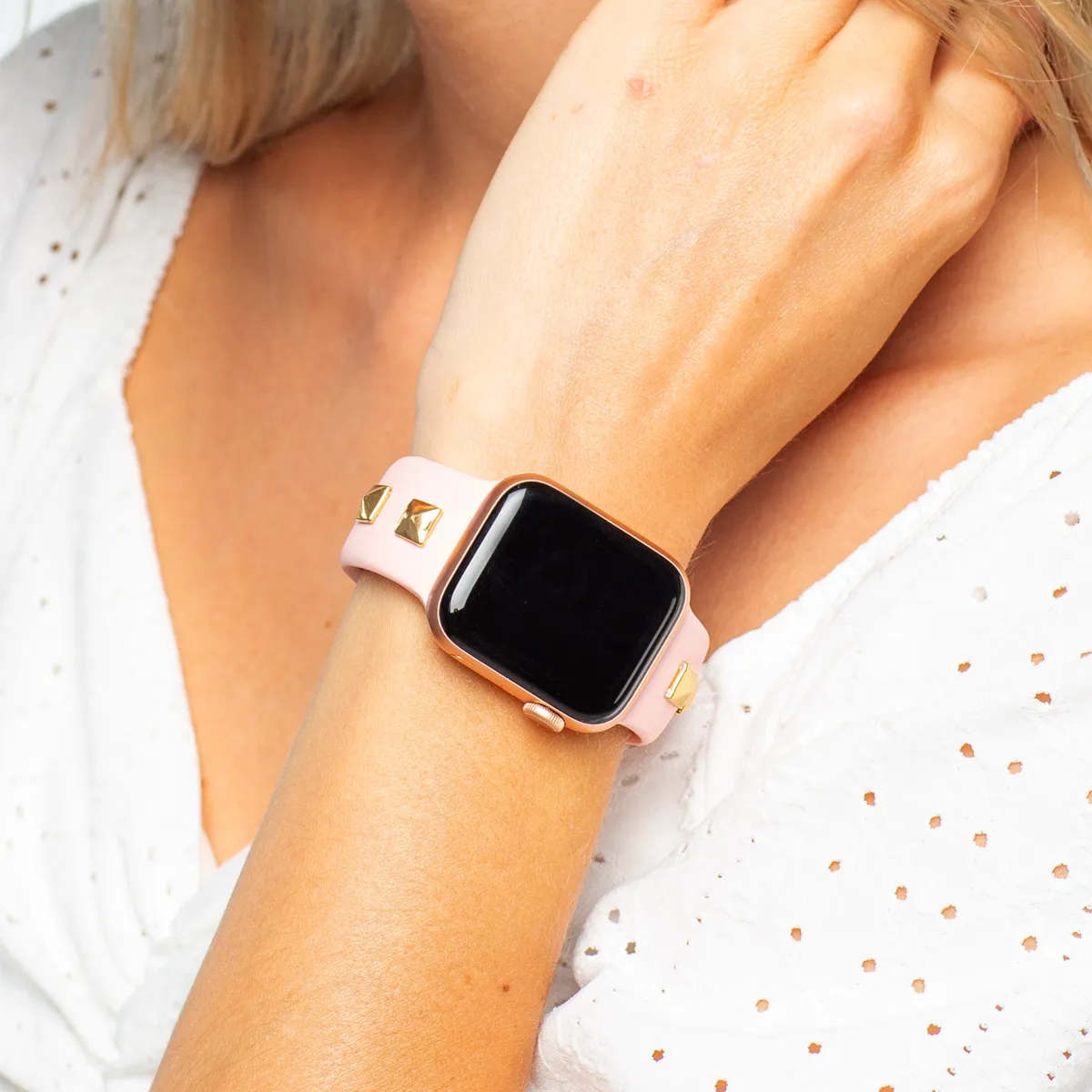 Pyramid Stud Silicone Apple Watch Band