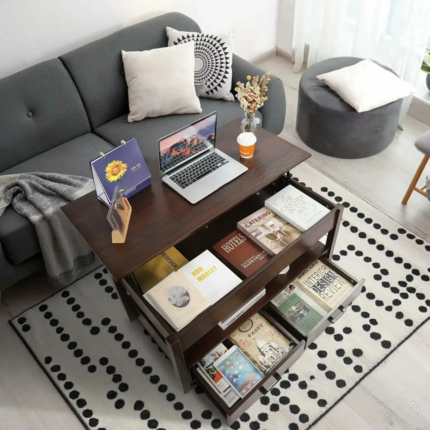 REDCAMP Lift Top Coffee Table with Storage