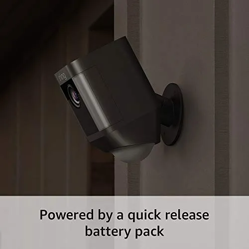 Ring Spotlight Cam Battery HD Security Camera with Built Two-Way Talk and a Siren Alarm, Black, Works with Alexa - 2-Pack