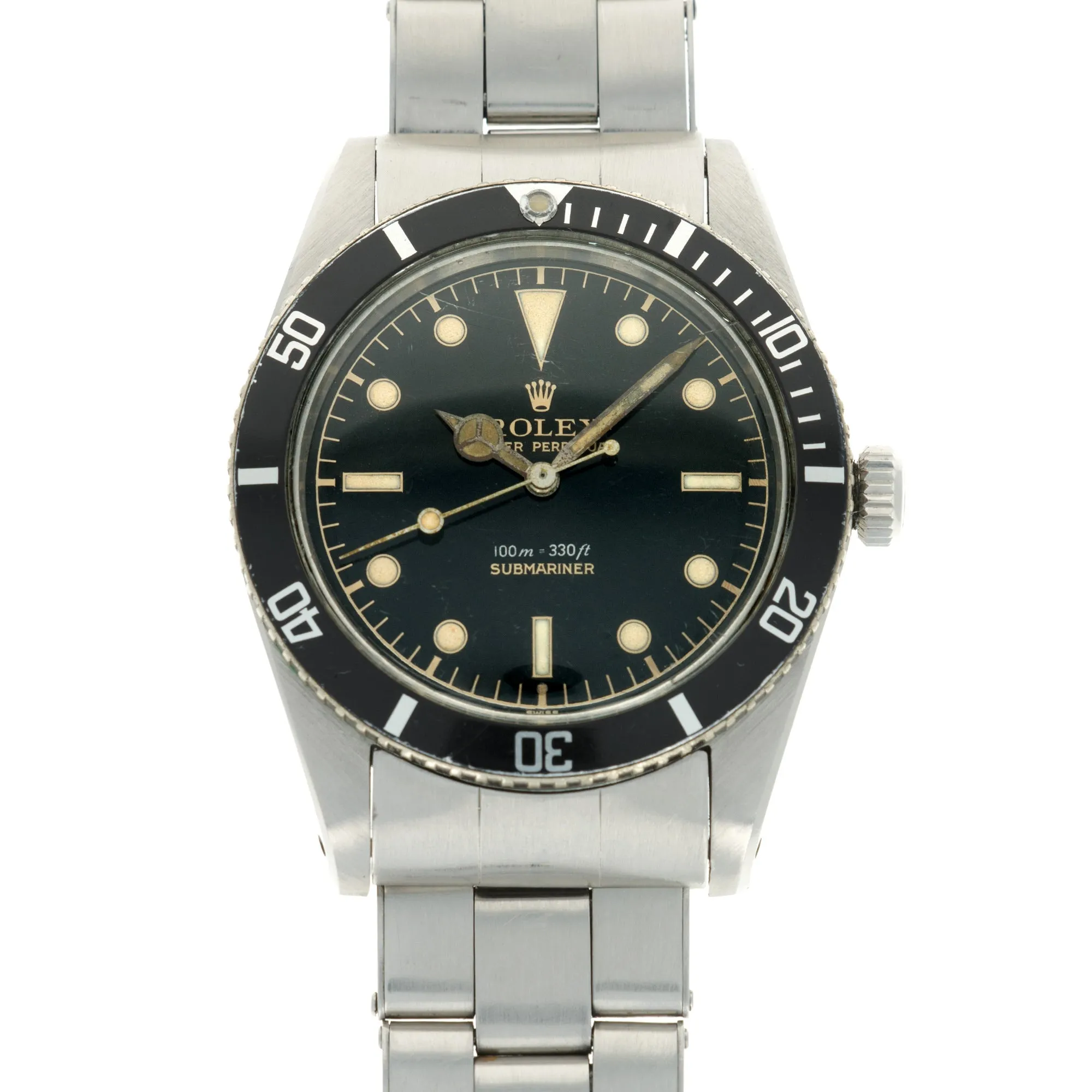 Rolex No Crown Guards Submariner Watch Ref. 5508 with Original Exclamation Point Dial