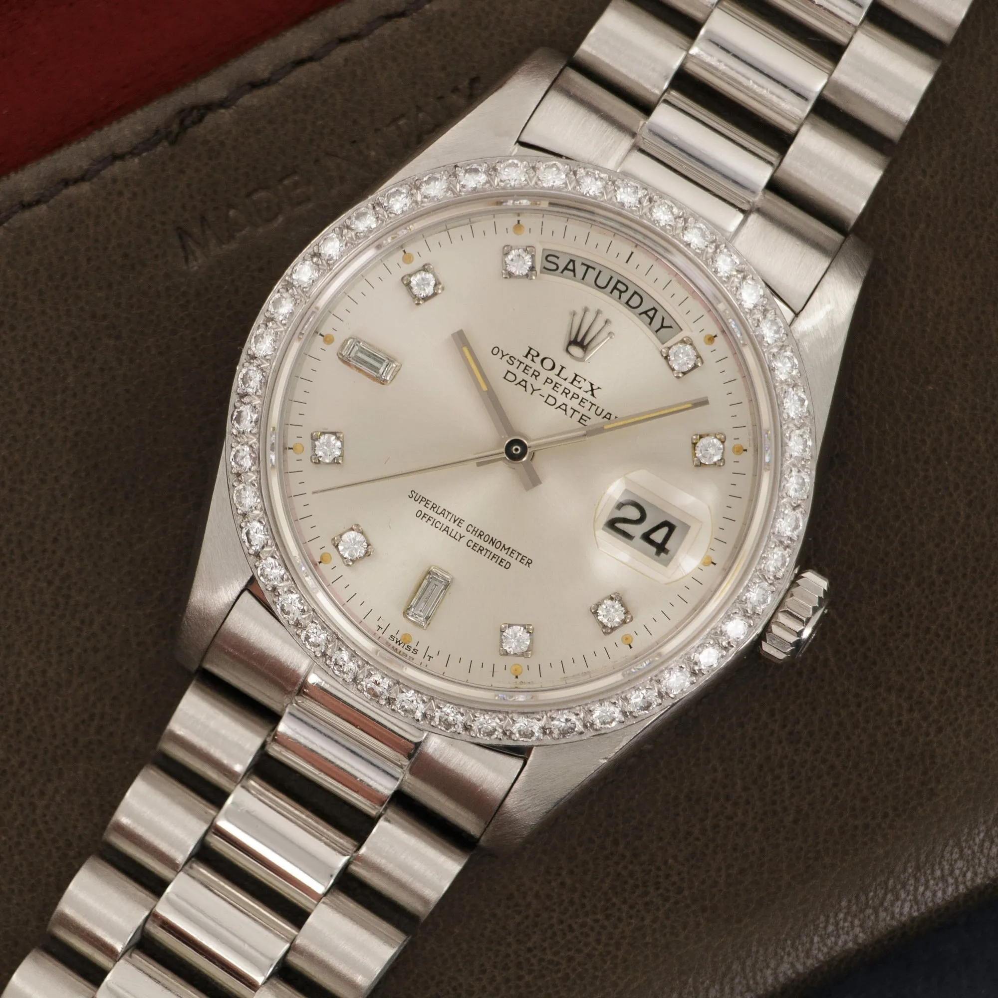 Rolex Platinum Day-Date Diamond Watch Ref. 18036
