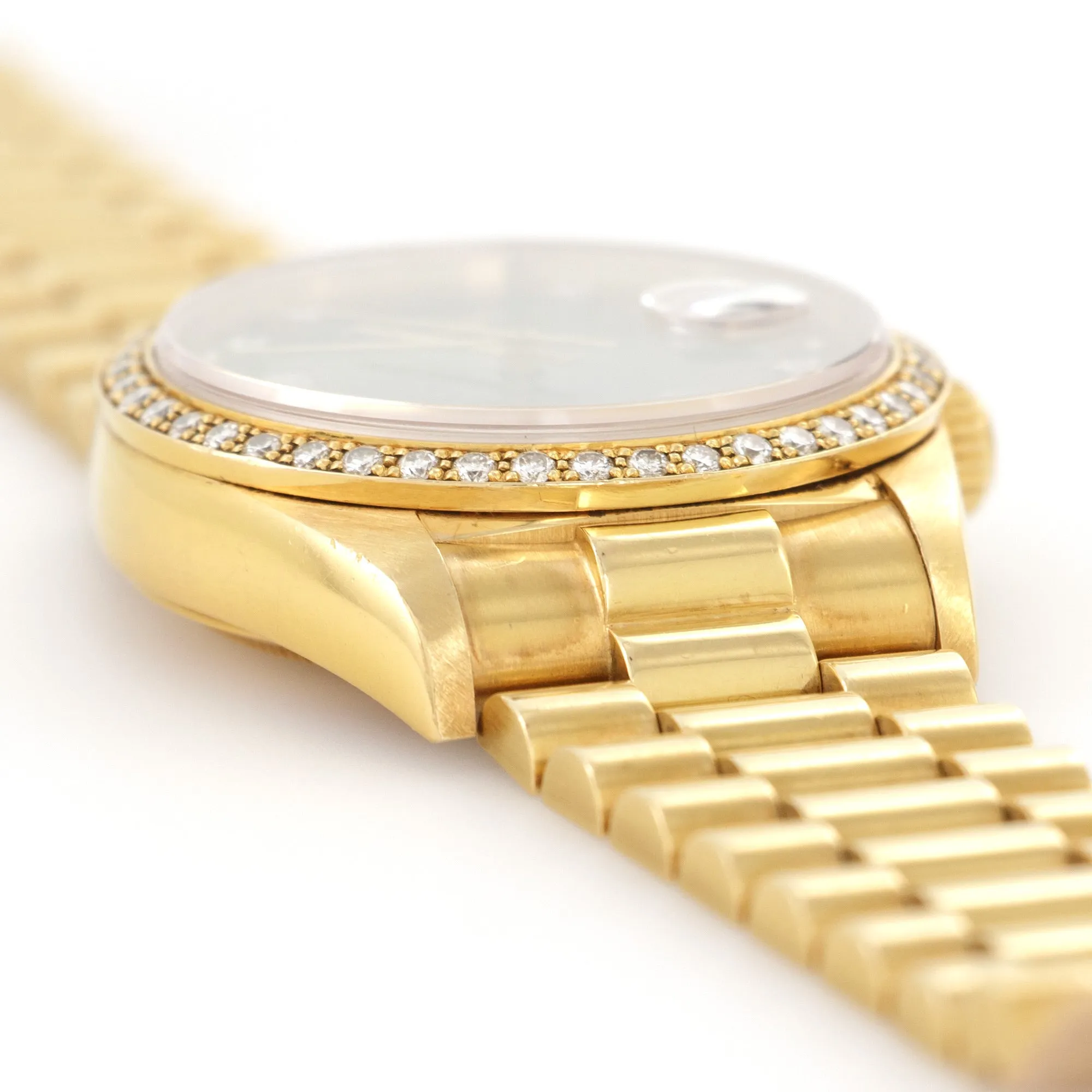 Rolex Yellow Gold Day-Date Blue Vignette Diamond Watch Ref. 18048