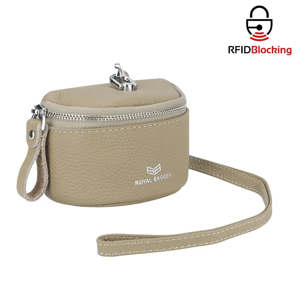 Royal Bagger Cute Mini Coin Purse for Women - RFID Blocking, Genuine Leather Change Pouch Fashion Simple Storage Bag 2900