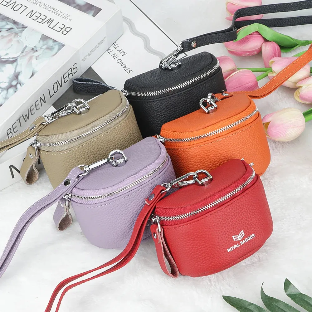 Royal Bagger Cute Mini Coin Purse for Women - RFID Blocking, Genuine Leather Change Pouch Fashion Simple Storage Bag 2900