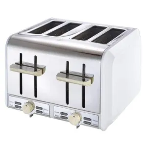 Russell Hobbs RHWWT01 4 Slice White & Wood Toaster