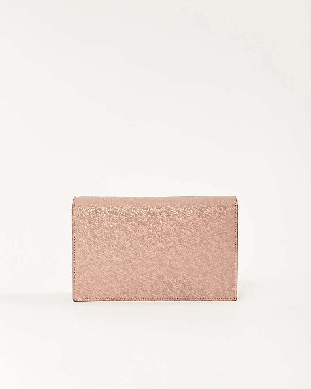 Saint Laurent Rose Poudre Grained Leather Monogram Kate Tassel Wallet On chain