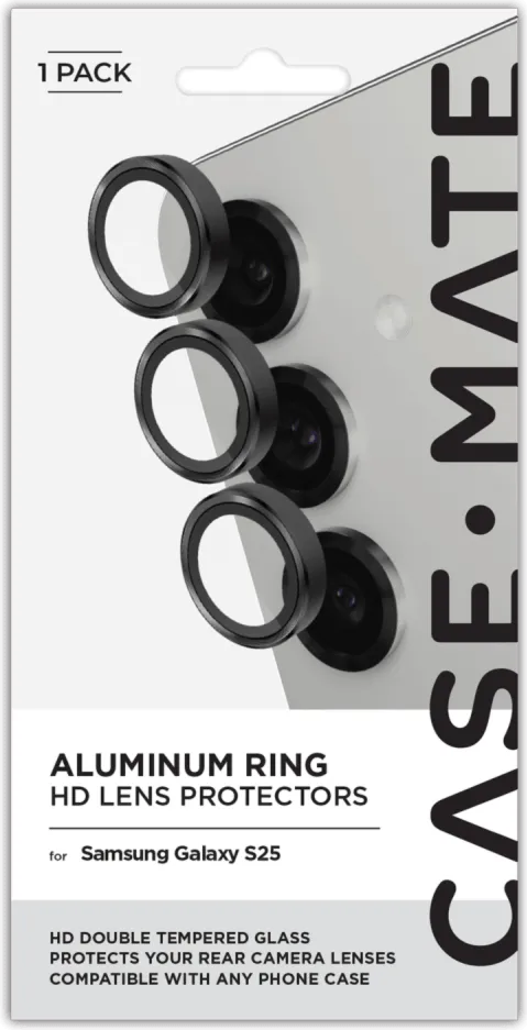 Samsung Galaxy S25 Case-Mate Aluminum Ring Glass Lens Protector - Black