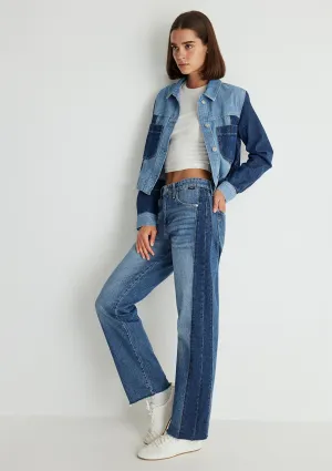 Savannah Recycled Blue Blocking Jean Pants