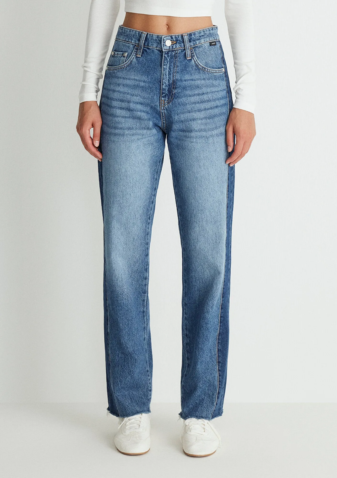 Savannah Recycled Blue Blocking Jean Pants