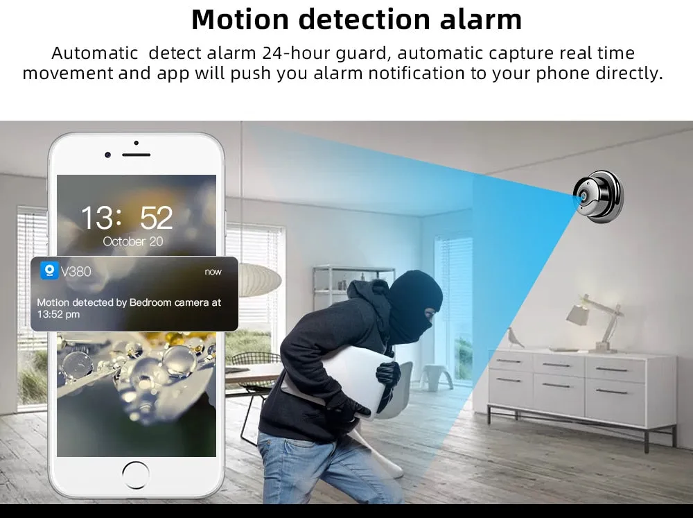 SDETER 1080P Sans Fil Mini WiFi Caméra Caméra de Sécurité À Domicile IP CCTV Surveillance IR Vision Nocturne Motion Détecter Bébé Moniteur P2P