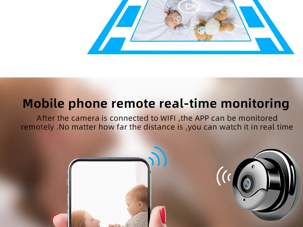 SDETER 1080P Sans Fil Mini WiFi Caméra Caméra de Sécurité À Domicile IP CCTV Surveillance IR Vision Nocturne Motion Détecter Bébé Moniteur P2P