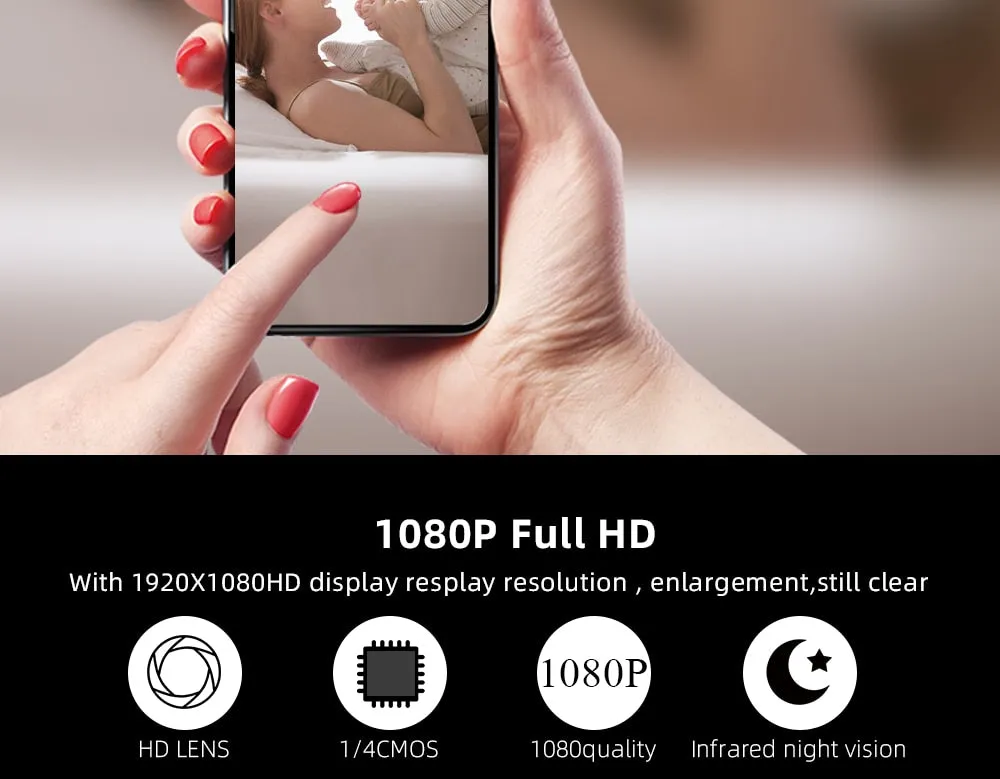 SDETER 1080P Sans Fil Mini WiFi Caméra Caméra de Sécurité À Domicile IP CCTV Surveillance IR Vision Nocturne Motion Détecter Bébé Moniteur P2P