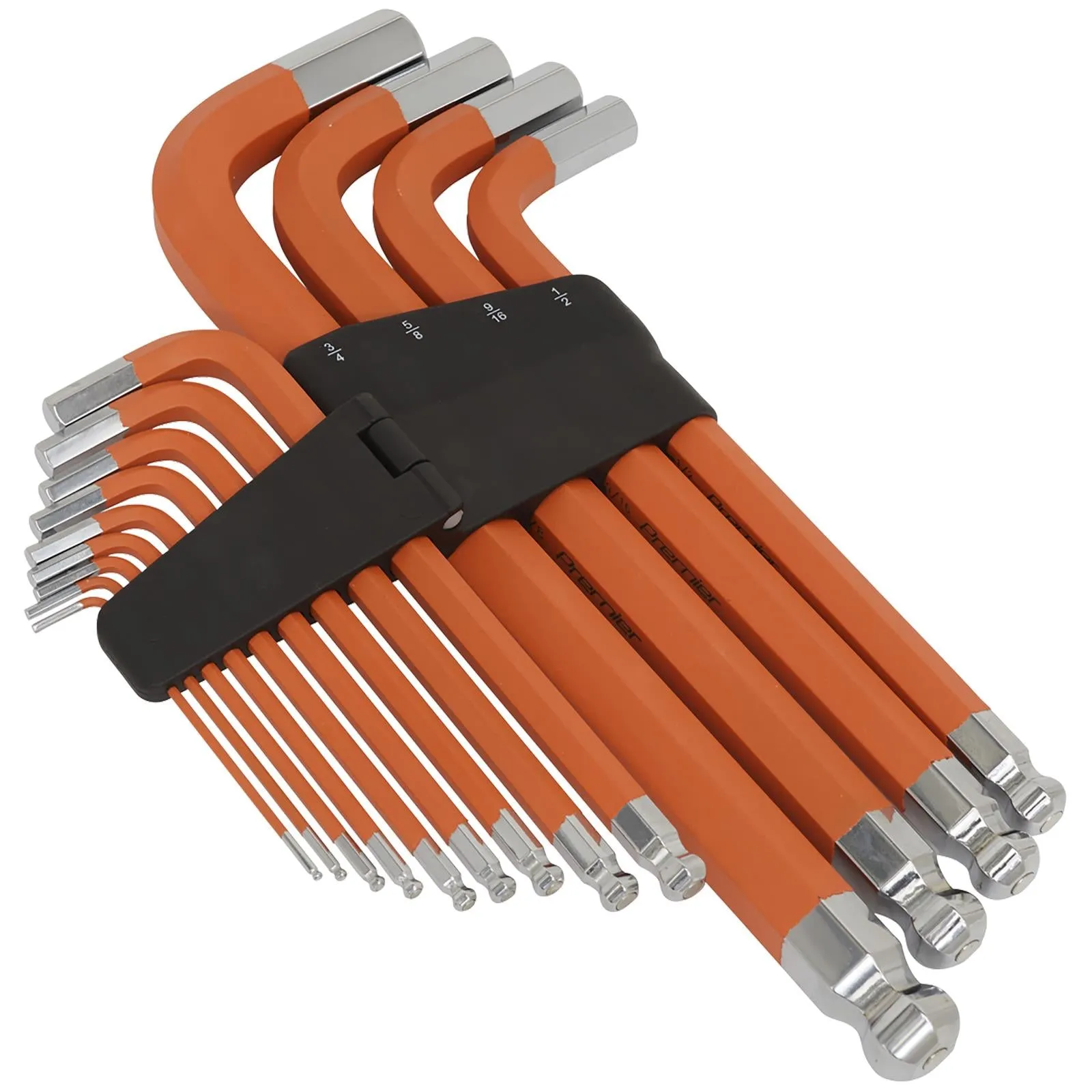 Sealey Premier Jumbo Ball End Hex Key Set 13 Piece Anti Slip Imperial 5/64" - 3/4