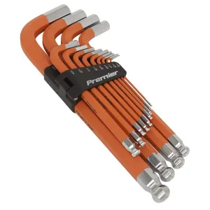 Sealey Premier Jumbo Ball End Hex Key Set 13 Piece Anti Slip Imperial 5/64" - 3/4