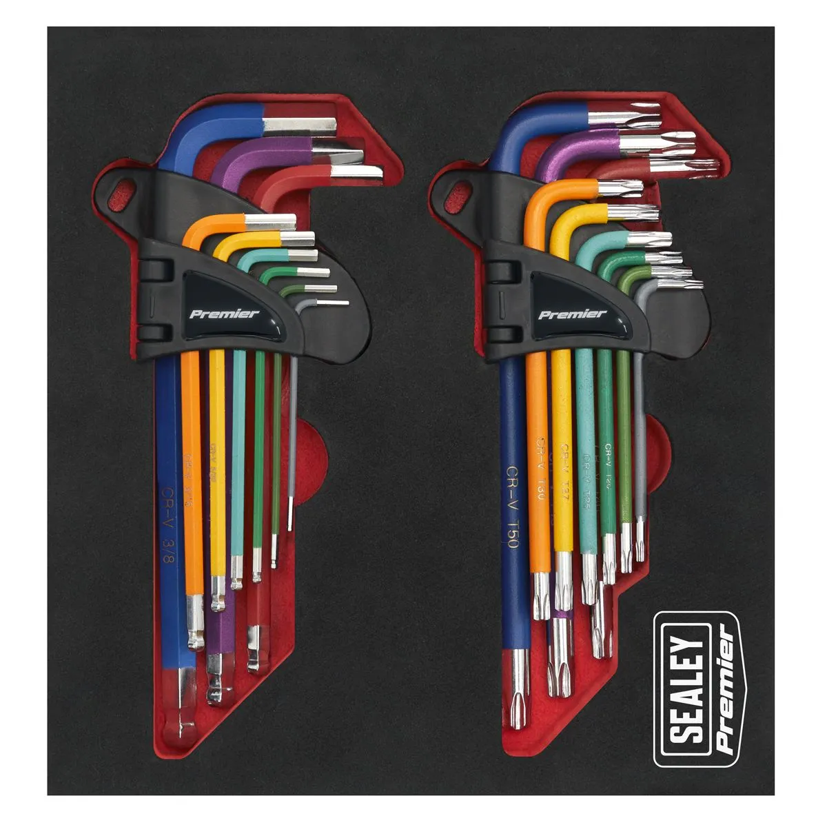 Sealey Premier TRX-Star* & Ball-End Hex Key Set 18pc Long Anti-Slip