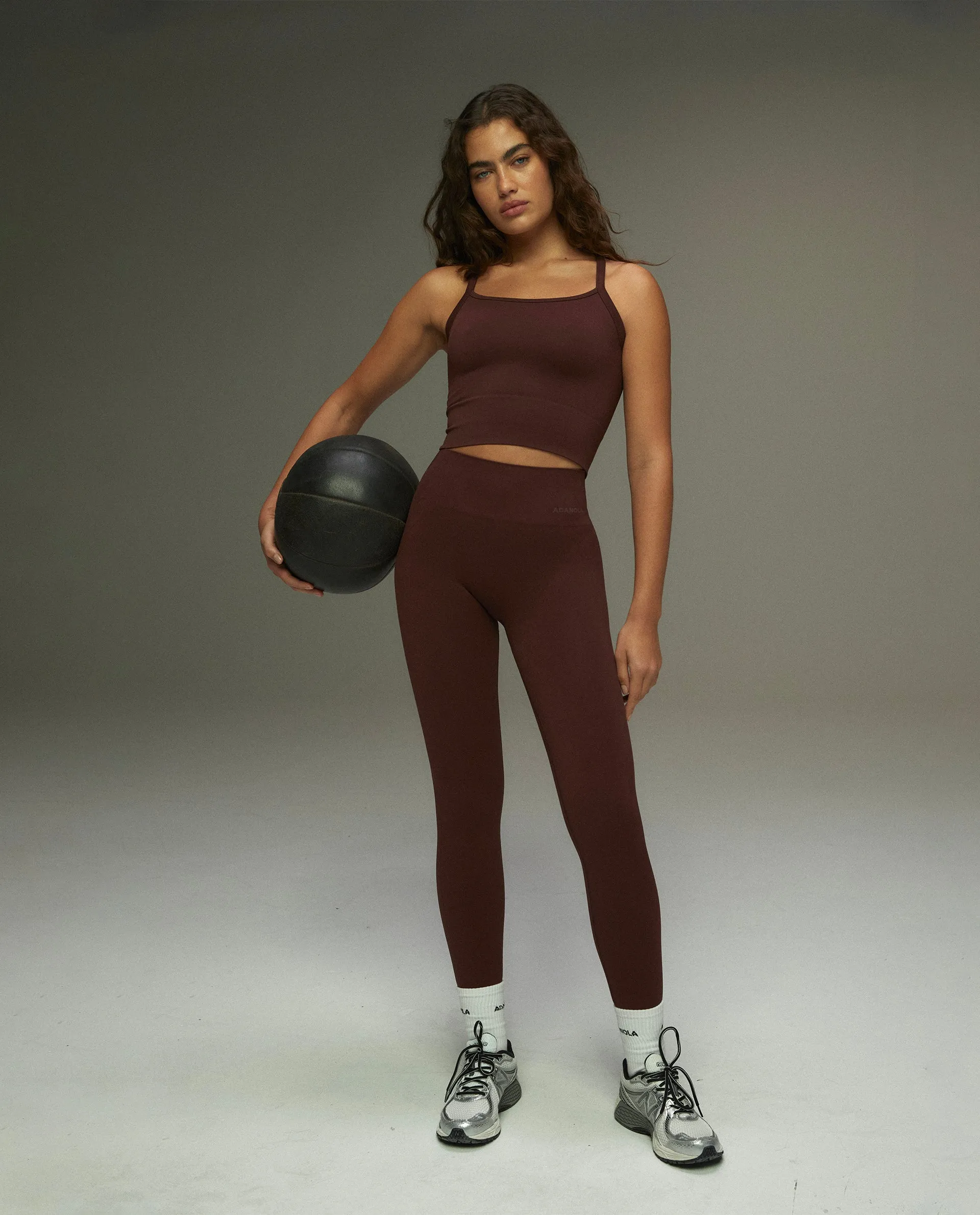 Seamless Crop Tank Top - Burgundy