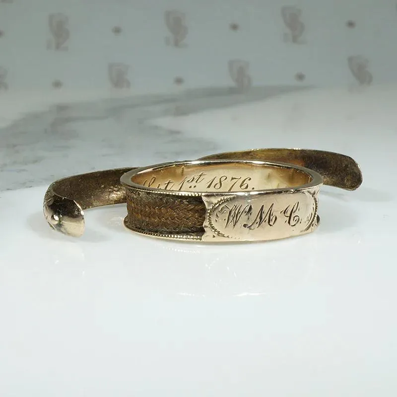 Sept. 1st 1876 Memorial Band with Hidden Hair Compartments