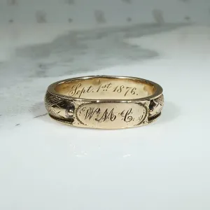 Sept. 1st 1876 Memorial Band with Hidden Hair Compartments