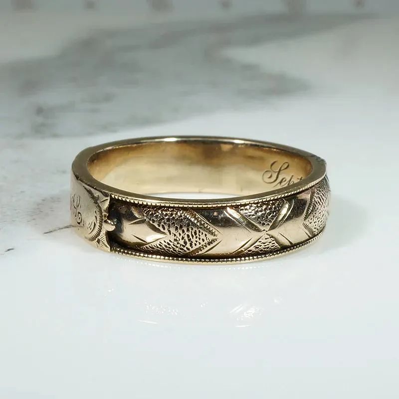 Sept. 1st 1876 Memorial Band with Hidden Hair Compartments