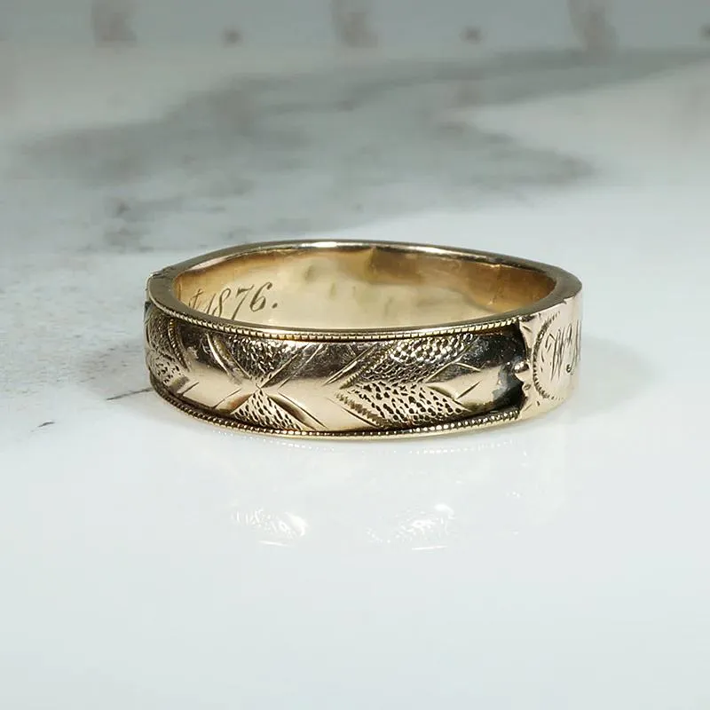 Sept. 1st 1876 Memorial Band with Hidden Hair Compartments