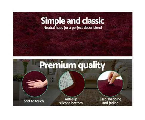 Shaggy Rug Burgundy