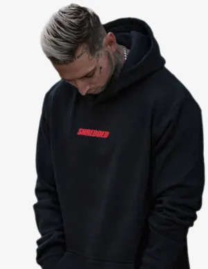 Shredded Hoodie - Black / Red