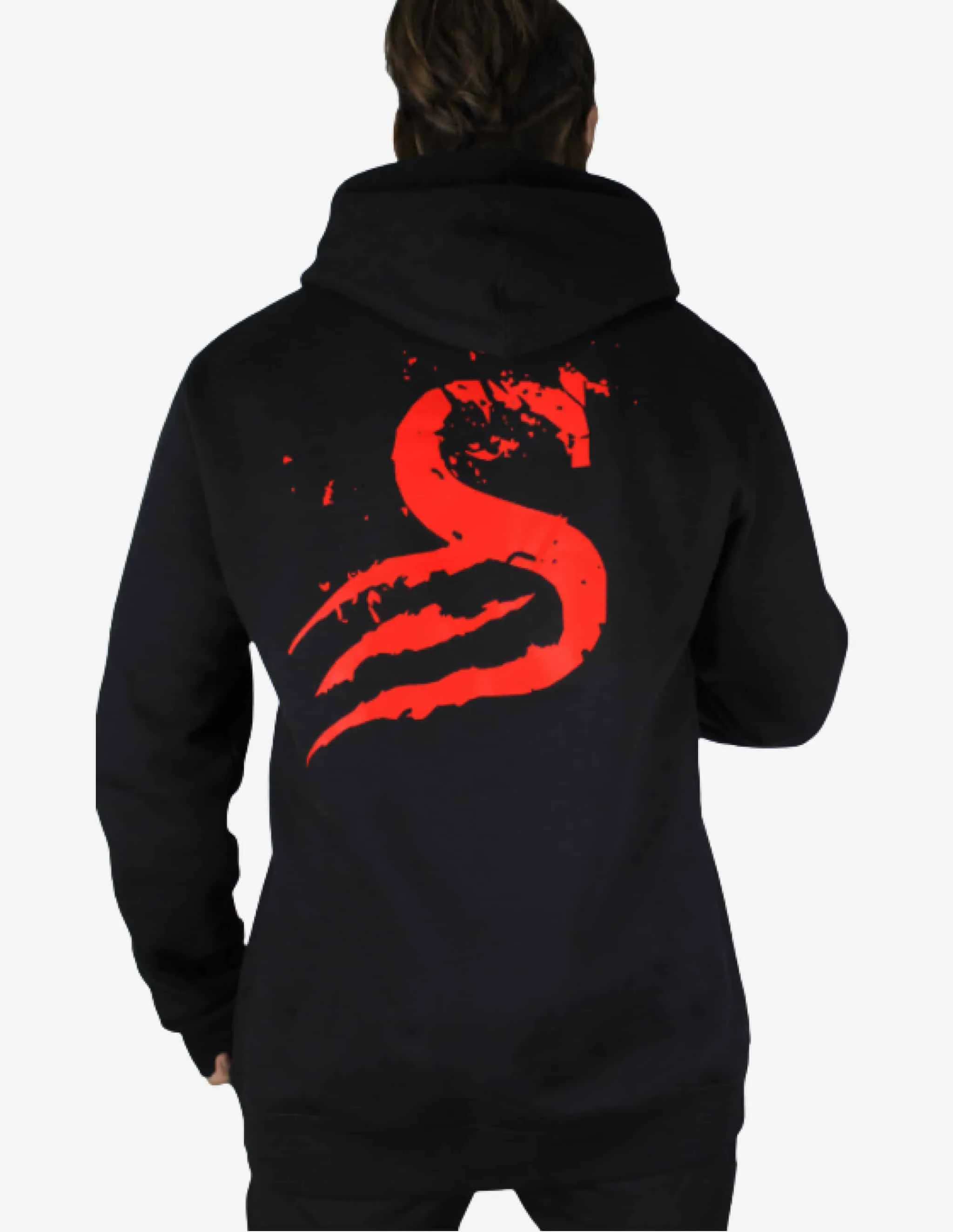 Shredded Hoodie - Black / Red
