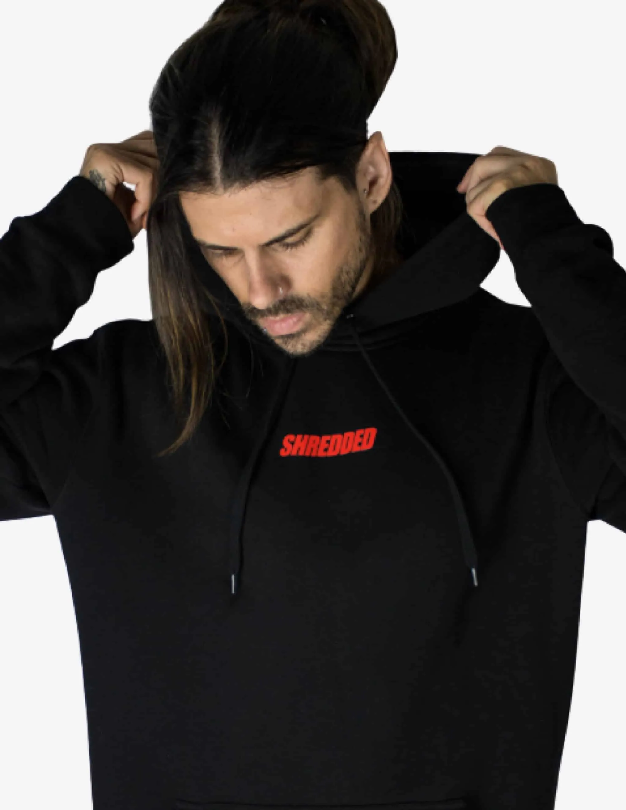 Shredded Hoodie - Black / Red