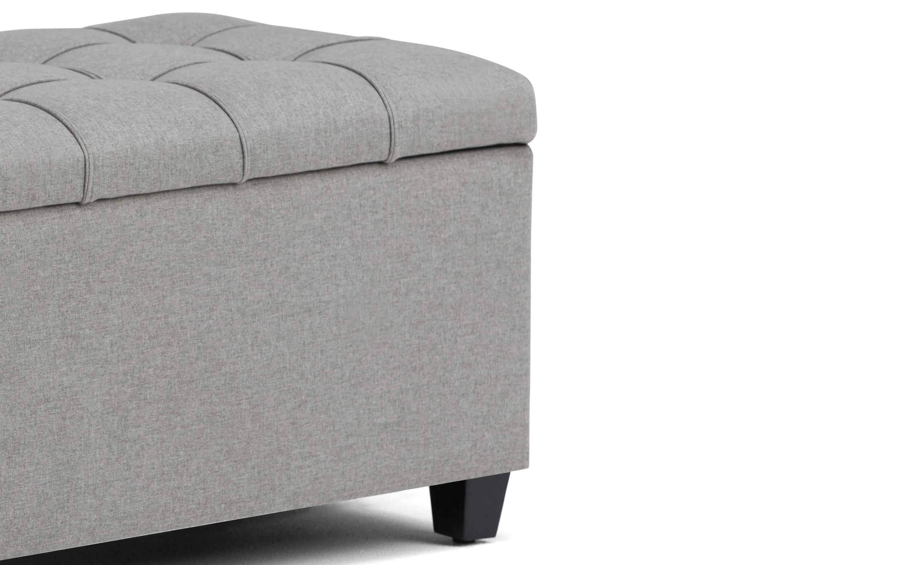 Sienna Storage Ottoman in Linen