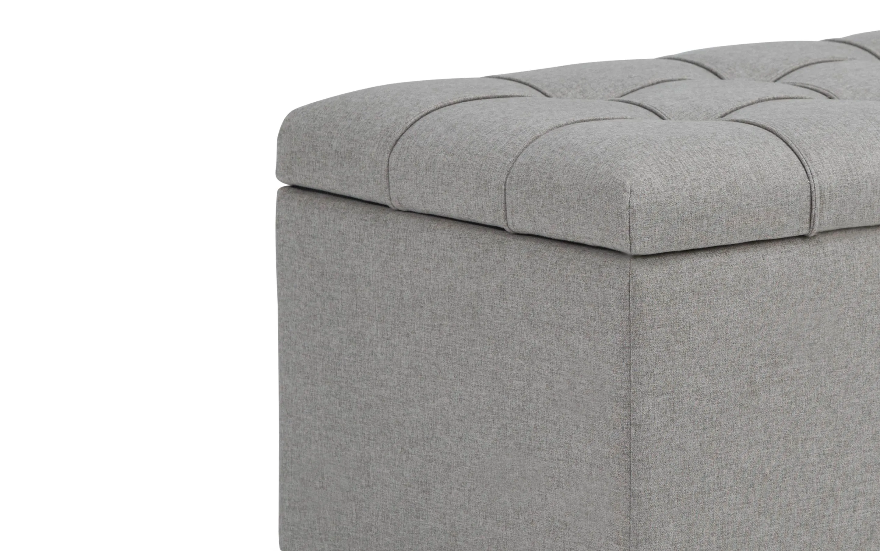 Sienna Storage Ottoman in Linen