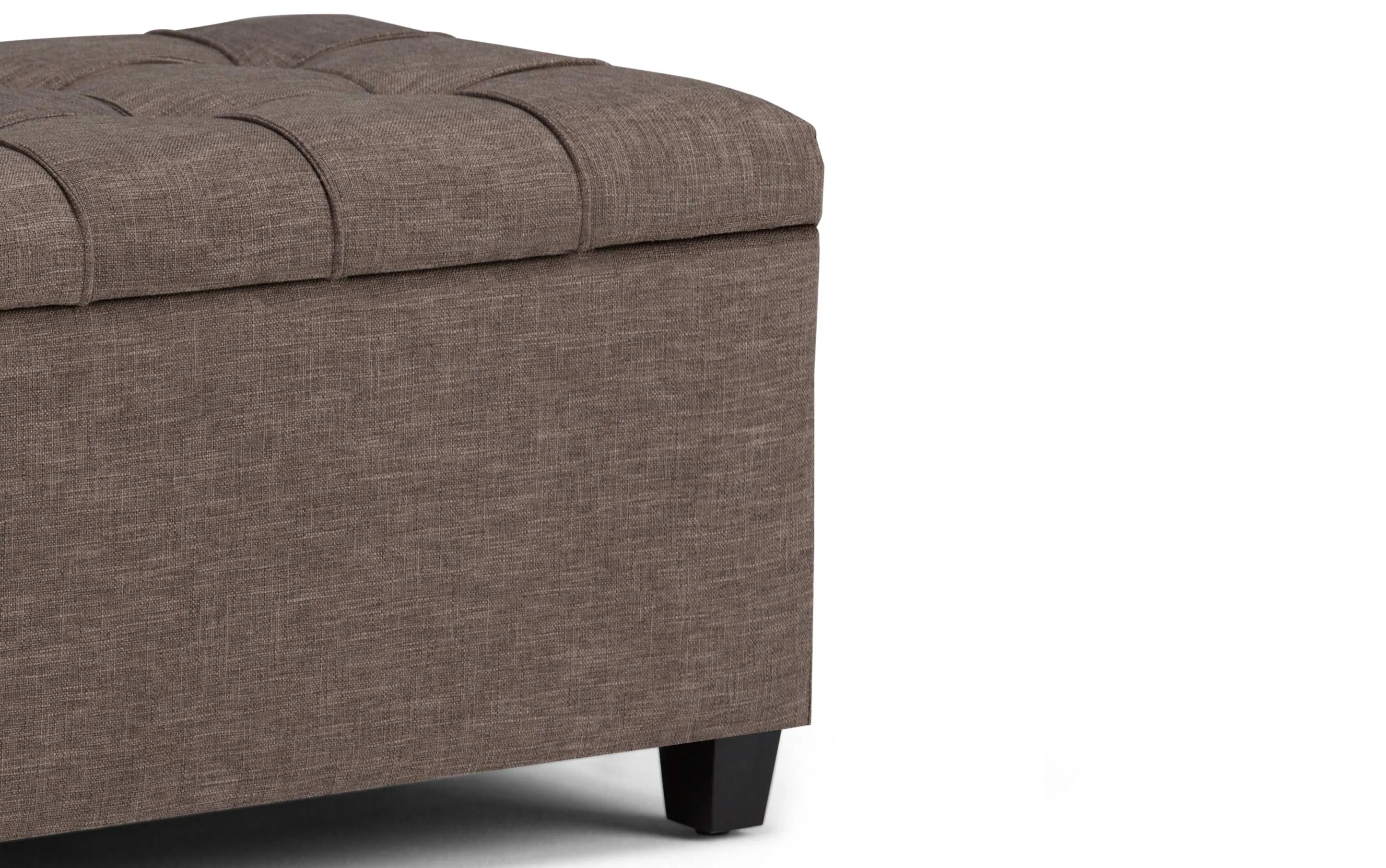 Sienna Storage Ottoman in Linen