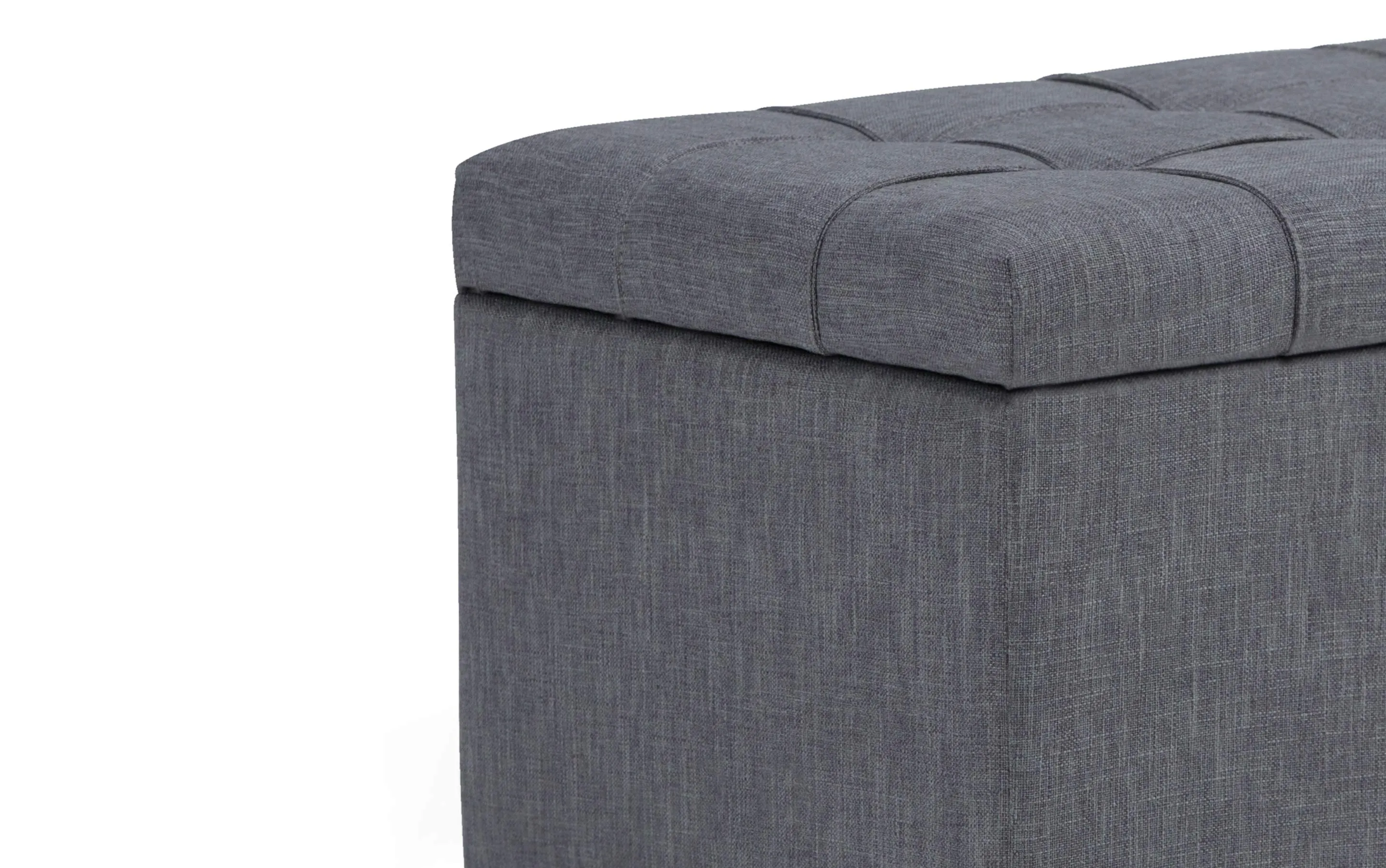 Sienna Storage Ottoman in Linen