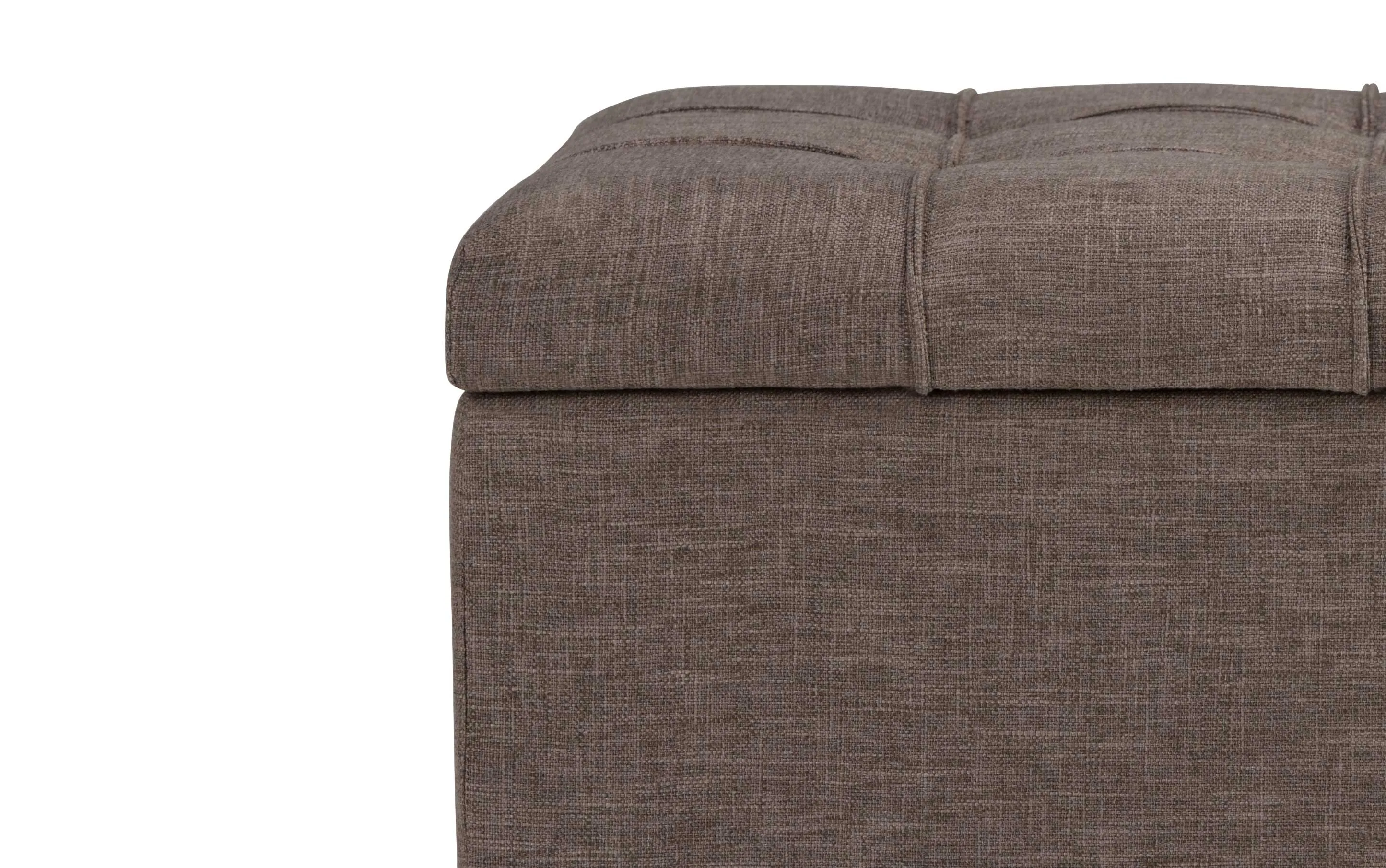 Sienna Storage Ottoman in Linen