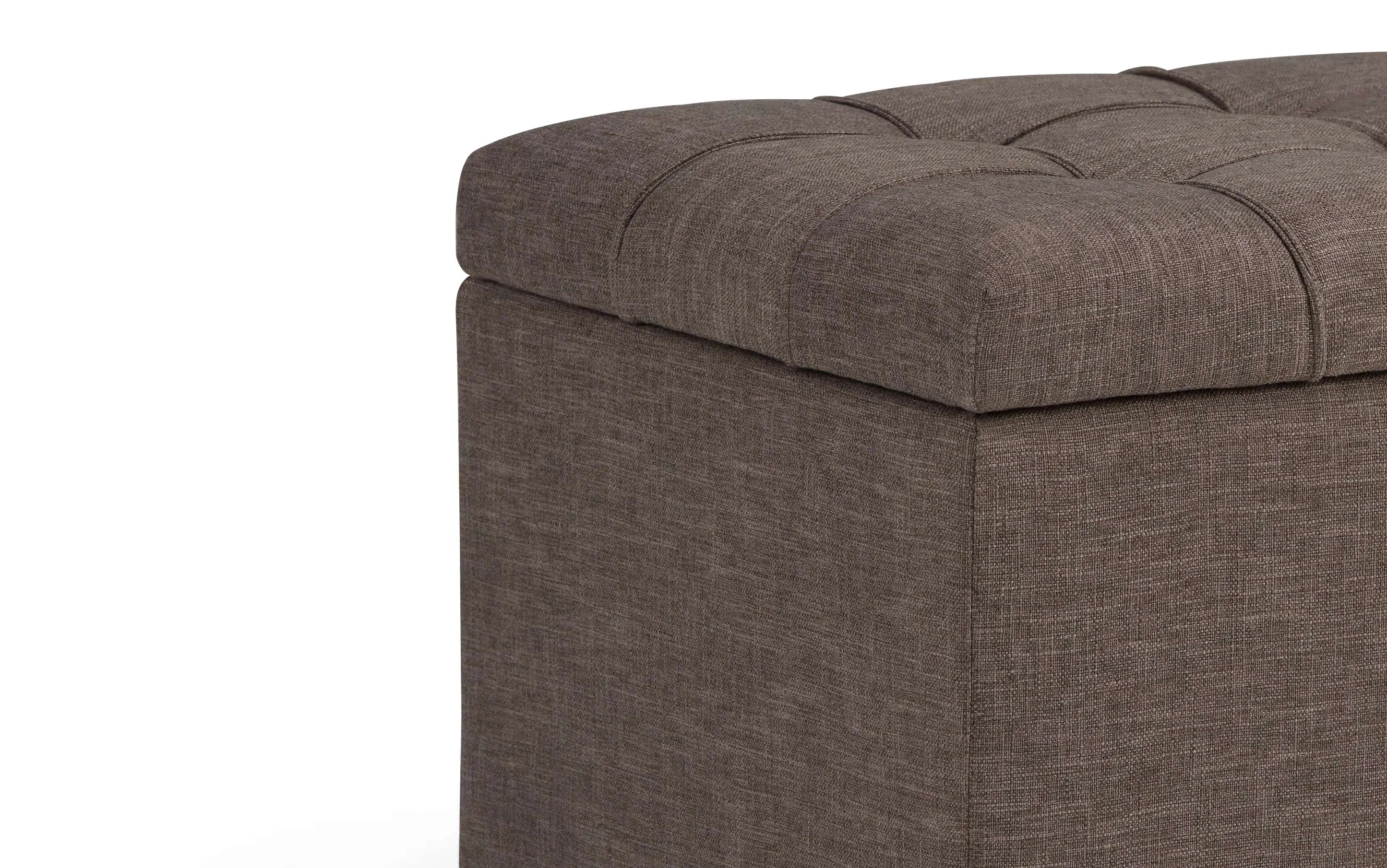 Sienna Storage Ottoman in Linen