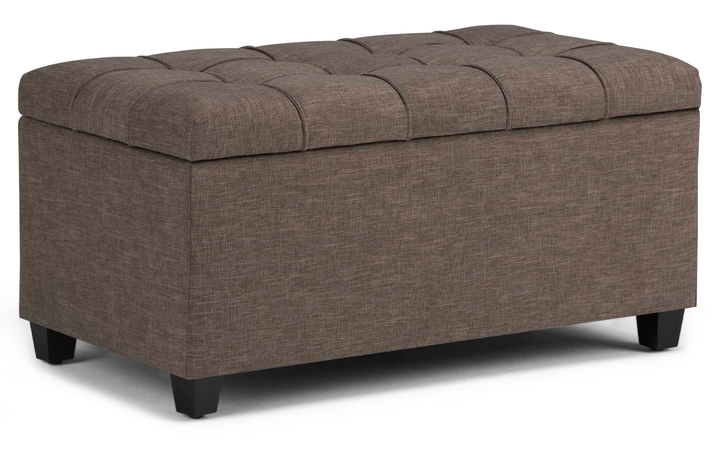 Sienna Storage Ottoman in Linen