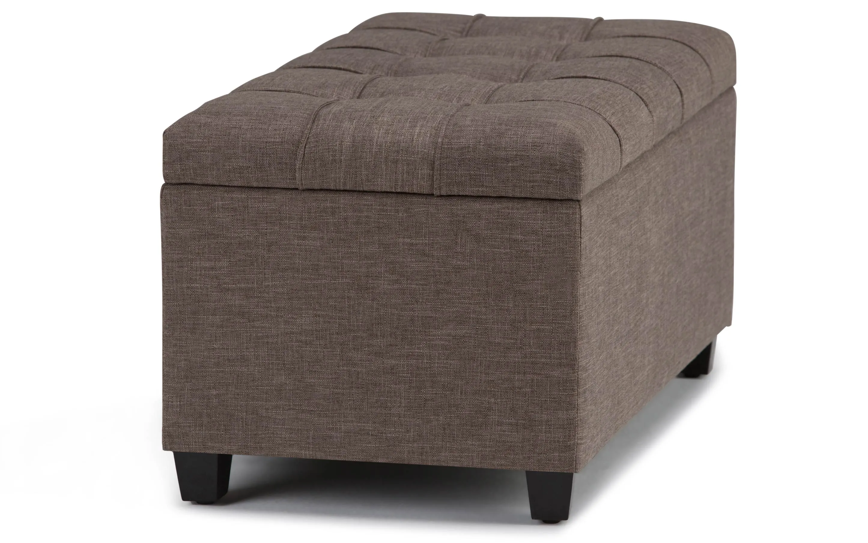 Sienna Storage Ottoman in Linen