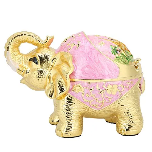 SIK® Alloy Ashtray, Multifunction Desktop tage Ashtray with Cover for Home(Golden Pink)