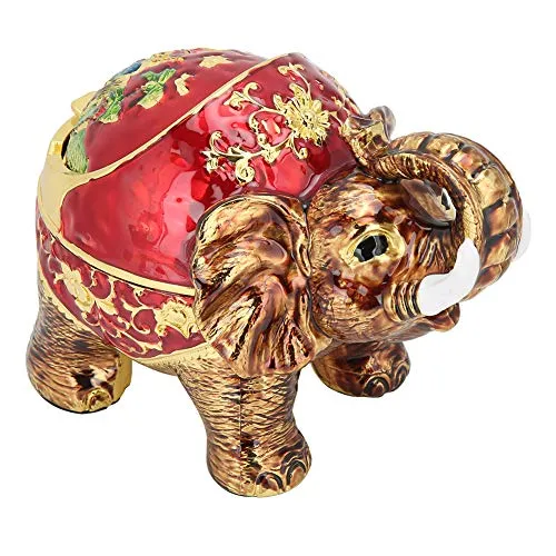 SIK® Elephant Ashtray, Electroplating Spherical Innovative Desktop Ashtray Exquisite for Home(Golden Red Full Color)
