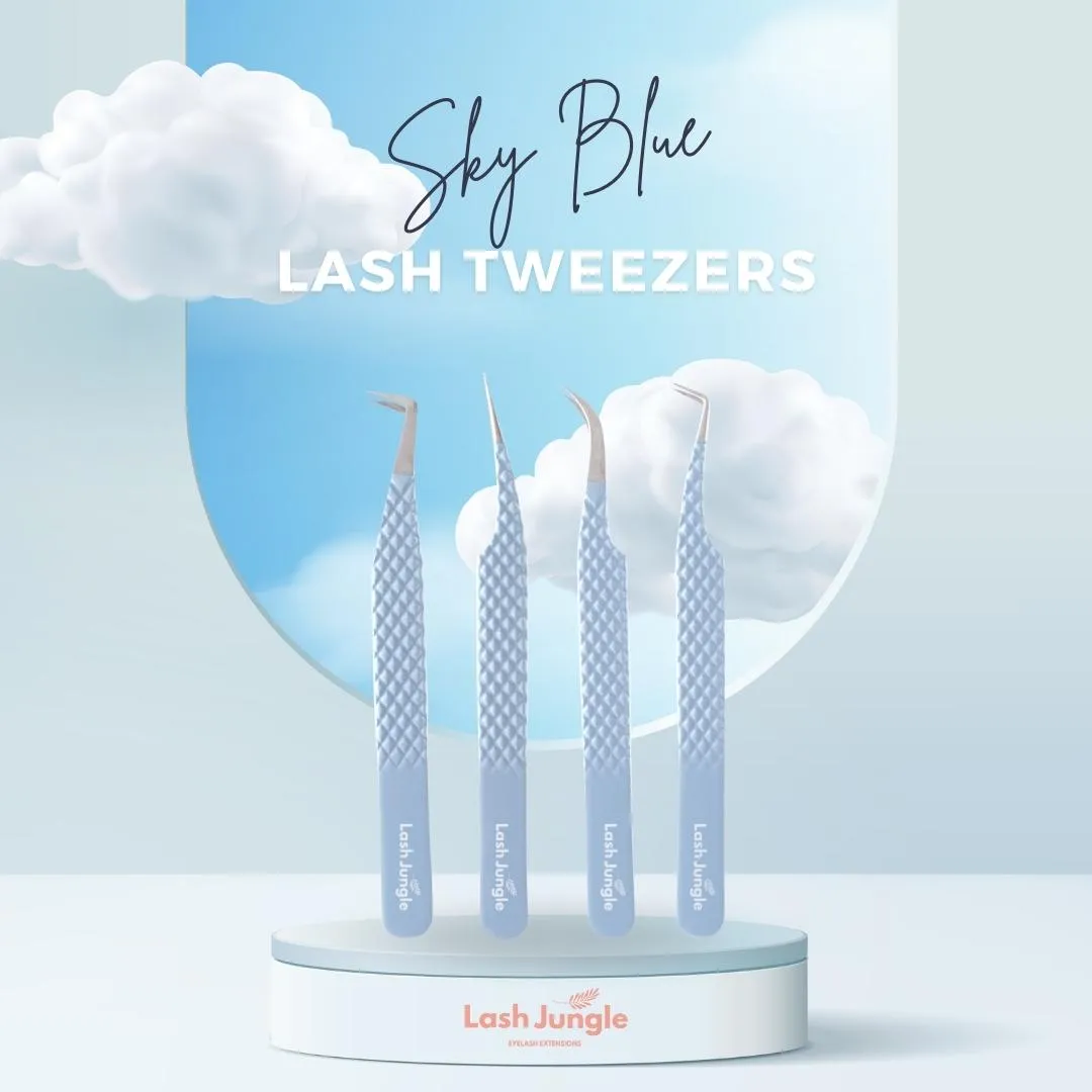 Sky Blue Lash Tweezers – Crane