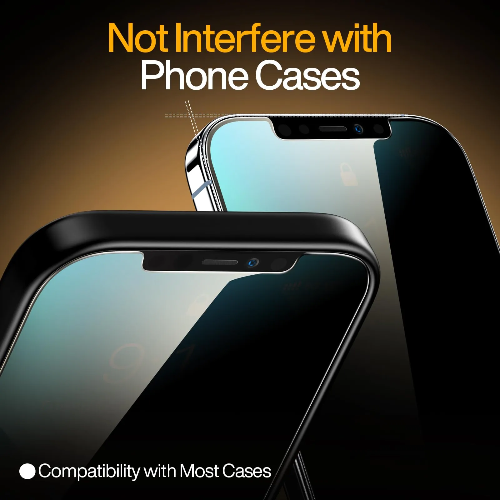 SmartDevil 2Pack for iPhone 13 Privacy Screen Protector with 2Pack Camera Lens Protector, 9H Protection Anti-Spy Privacy Glass Tempered Film with Auto Dust-Elimination Install, Bubble Free