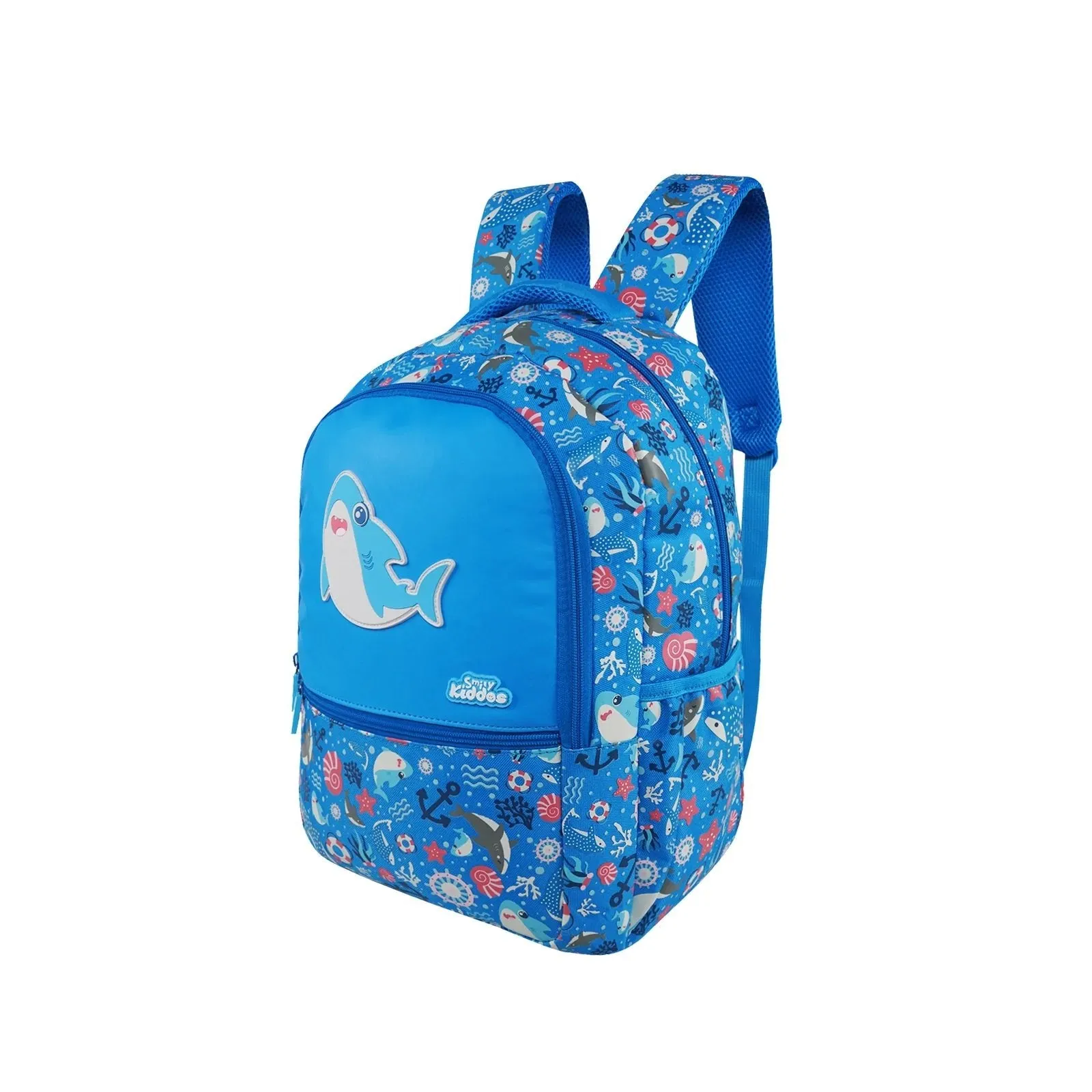 SMILY KIDDOS 17 INCH BACKPACK BABY SHARK THEME BLUE