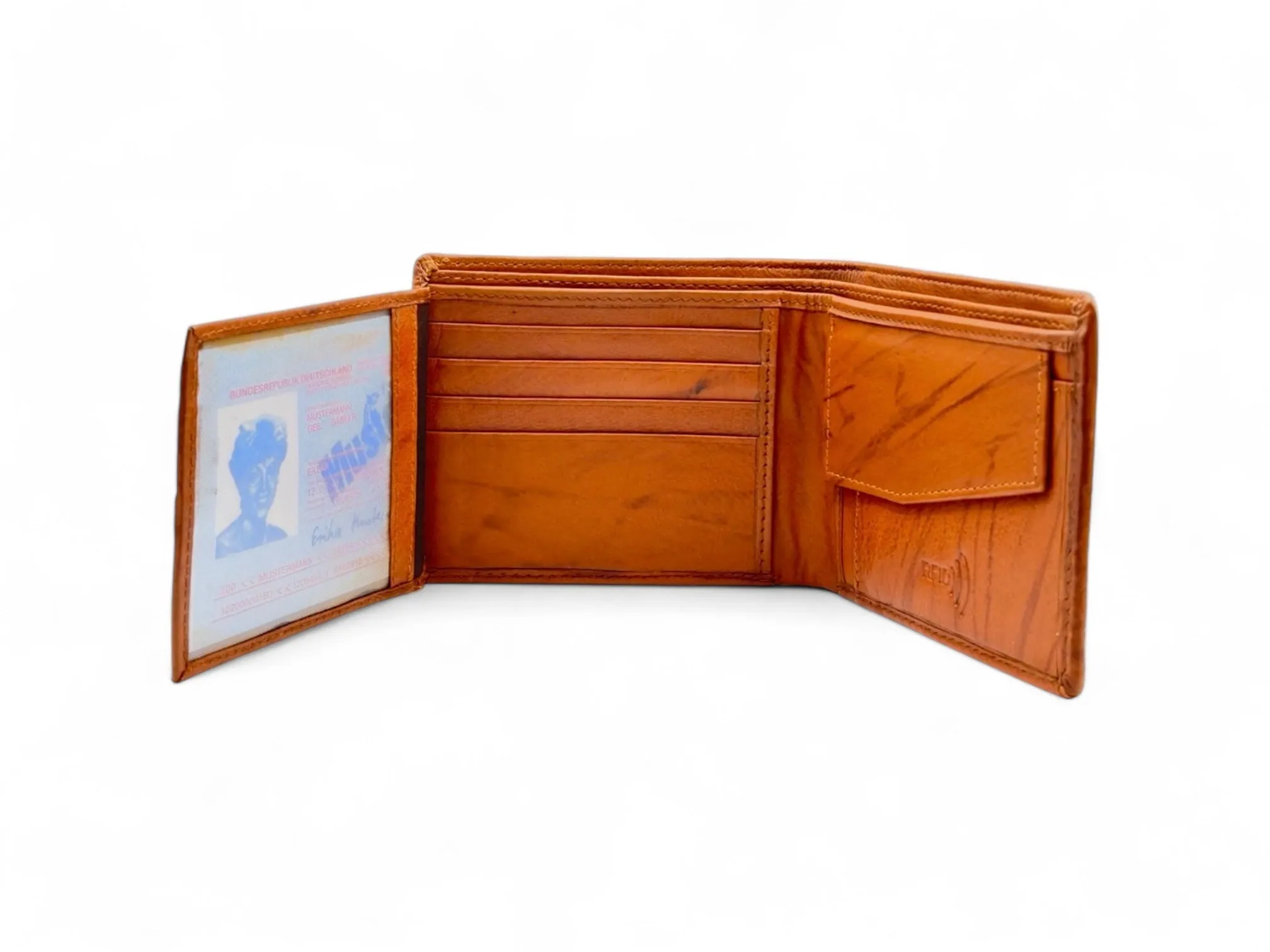 Smooth Premium 16 Card Billfold RFID Wallet with Coin Pocket #1001C