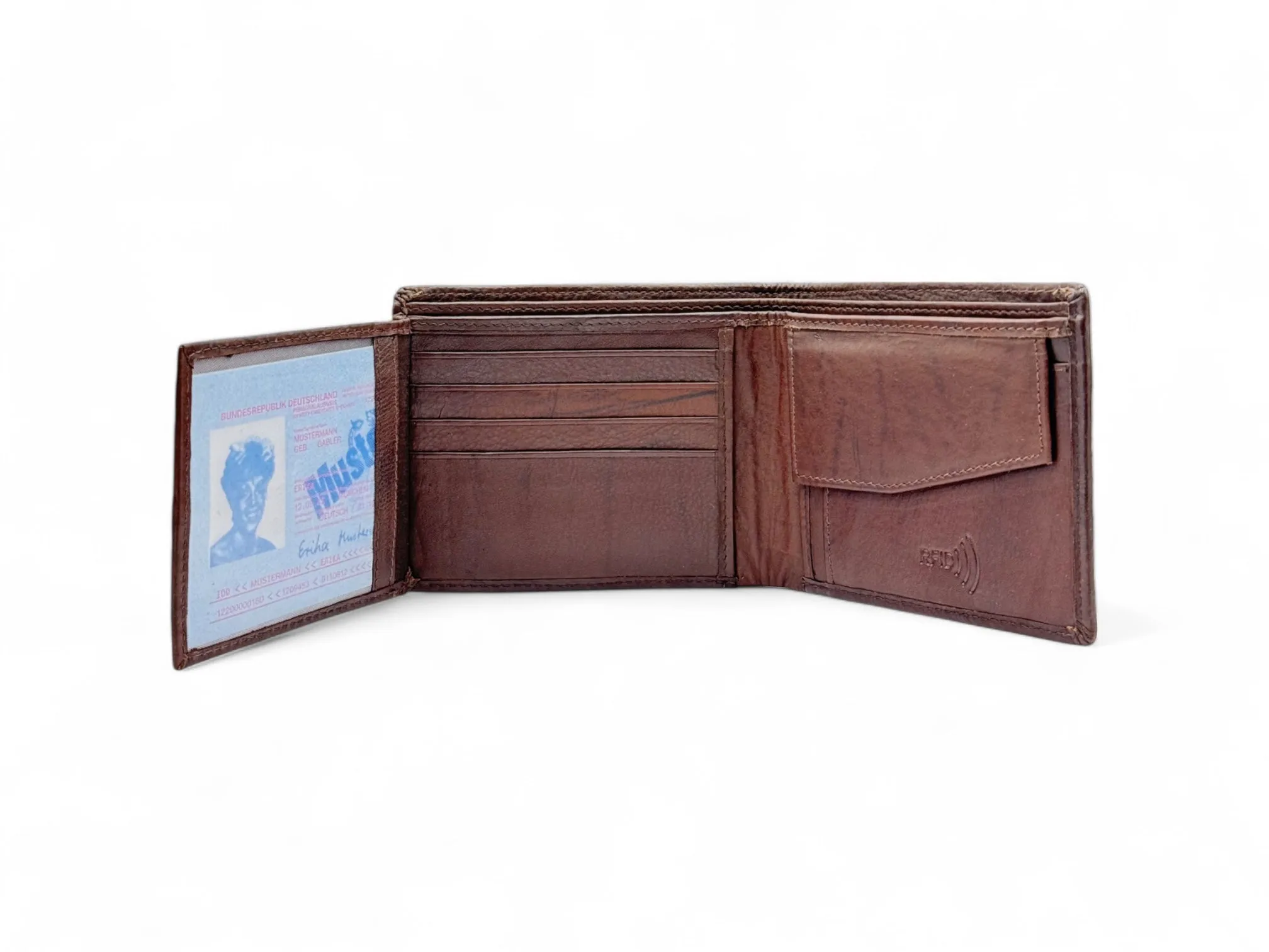 Smooth Premium 16 Card Billfold RFID Wallet with Coin Pocket #1001C