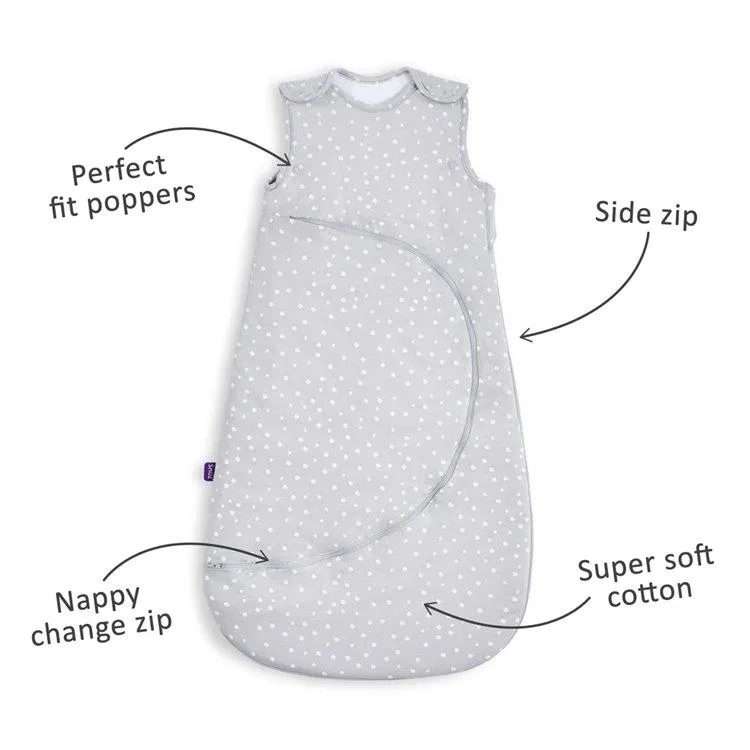 SnuzPouch Sleeping Bag 0.5 Tog – White Spots 0-6m